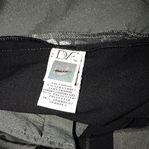 DIANE VON FURSTENBERG silver and black reptile print pants size 6 💕 - Picture 7 of 11